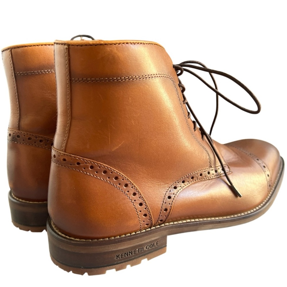 Reaction Kenneth Cole - Kevin Lace-Up Gunner Cap Men’s Dressing Boots Size 8 - Picture 3 of 12